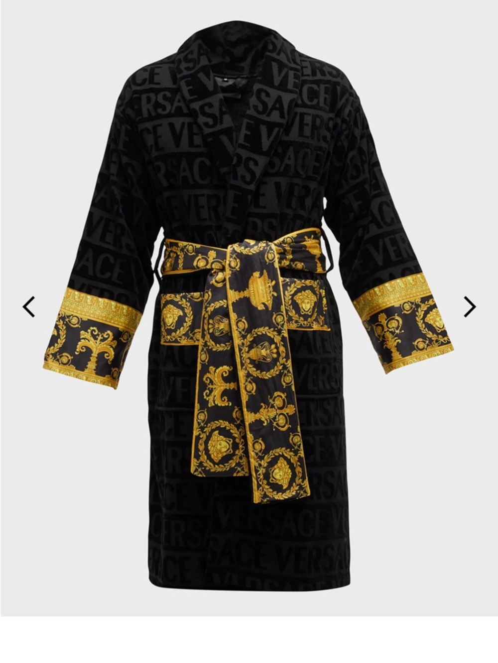 Versace Black and Gold Barocco Robe
